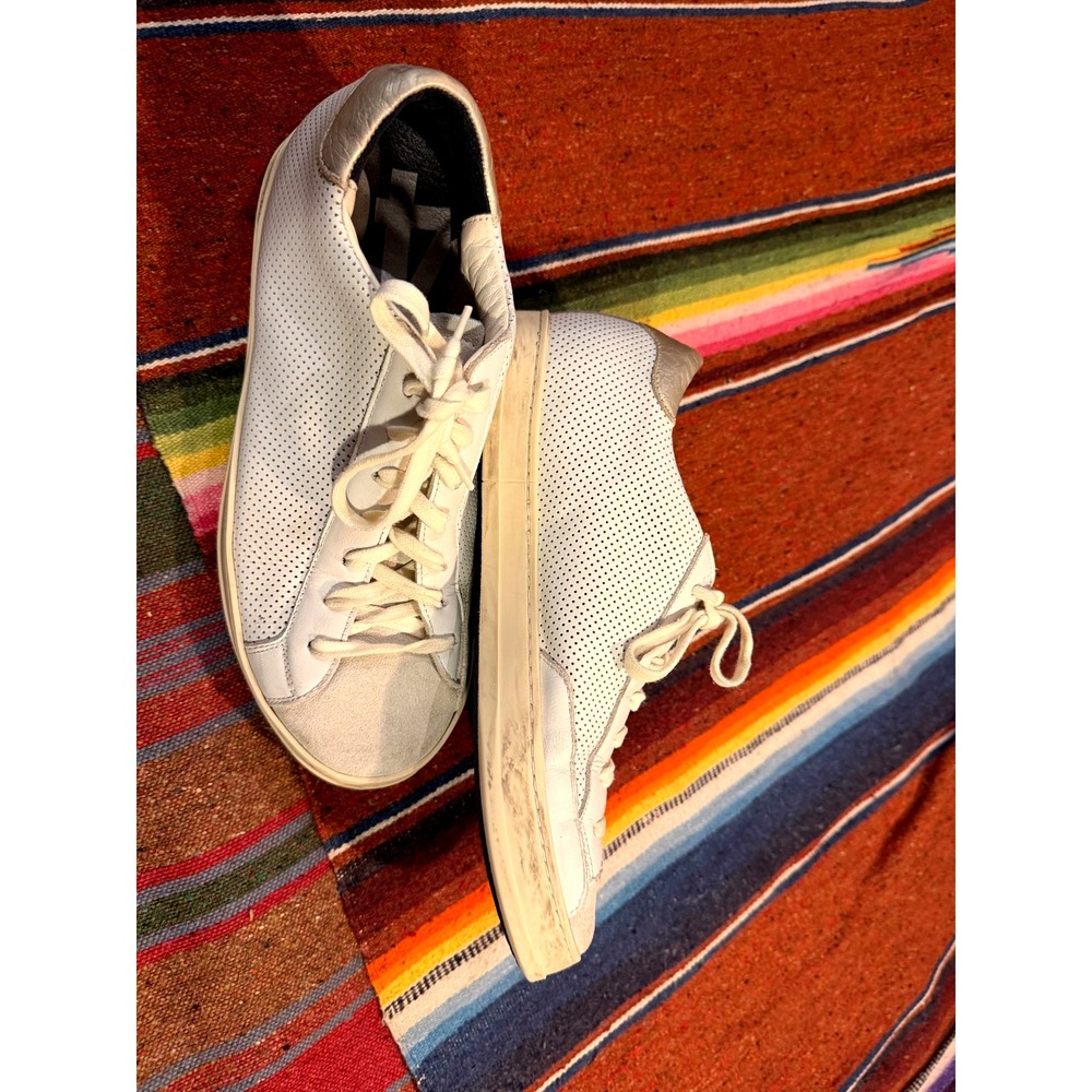 p448 Sneakers Women EU 41/US 9.5-10 White Leather Suede - Picture 5 of 10